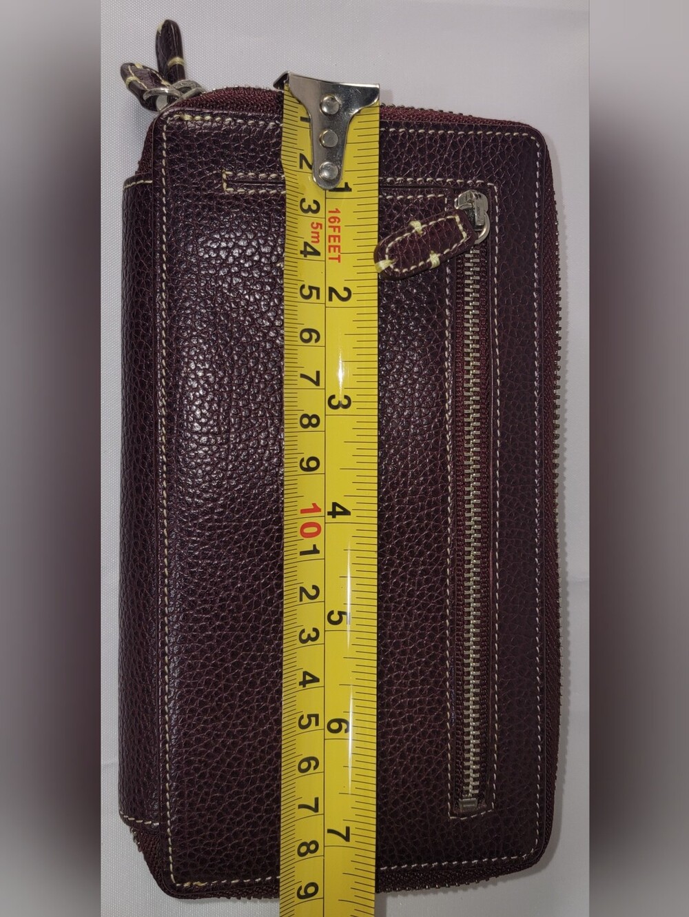 TUSK Women's Zip-Around Wallet Burgundy/Red Zipper Pocket Coin & Credit Card - Picture 16 of 16